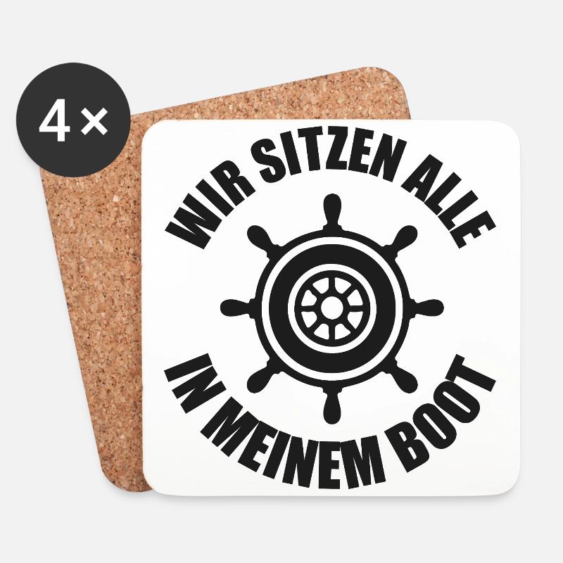 Motorboot Kapitän Boot Boote Seefahrt Geschenk - Untersetzer (4er-Set) - Weiß