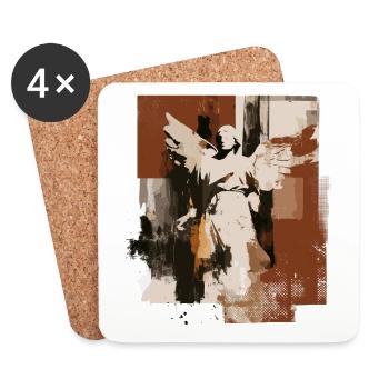 Abstrakter Engel – Himmlische spirituelle Kunst - Untersetzer (4er-Set) - Weiß - Vorne