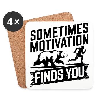 Parfois, la motivation vous trouve ! Jogging de course - Dessous de verre (lot de 4) - blanc - Devant
