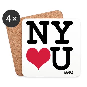 New York loves you - couleurs personnalisables - Dessous de verre (lot de 4) - blanc - Devant