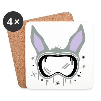 Ski Bunny - Coasters (set of 4) - white - Front