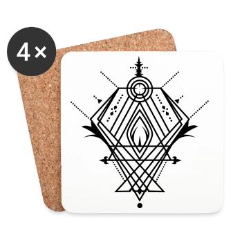 Un symbole géométrique mystique - Dessous de verre (lot de 4) - blanc - Devant