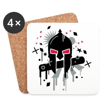 casque de Spartan - Dessous de verre (lot de 4) - blanc - Devant