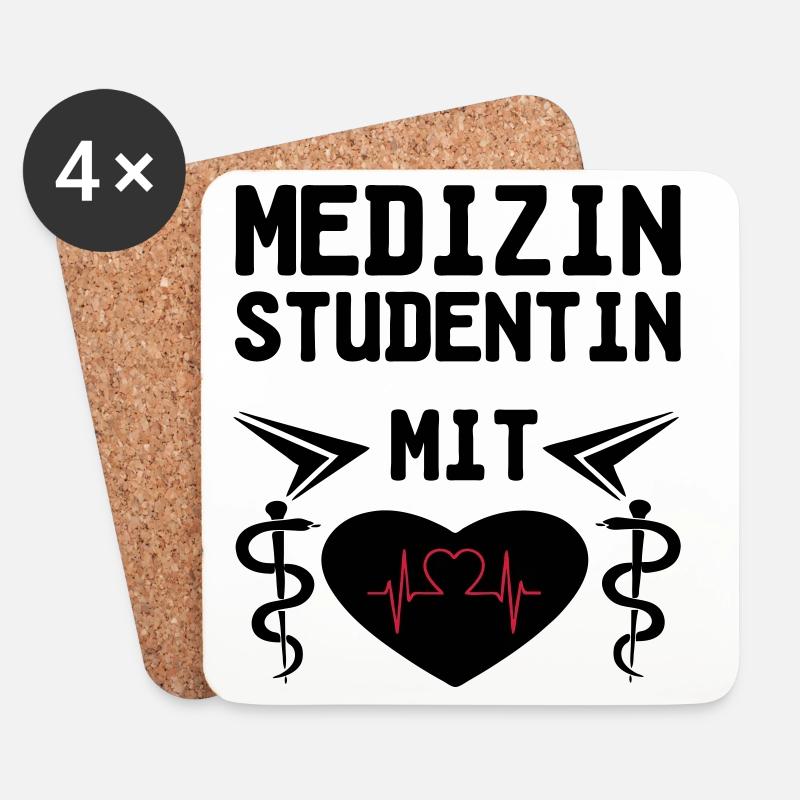 Medizinstudentin mit Herz Geschenk - Untersetzer (4er-Set) - Weiß