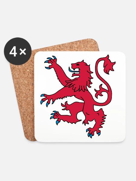 Scottish Lion - Coasters (set of 4) - white