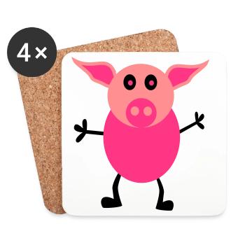 pigs males - Coasters (set of 4) - white - Front