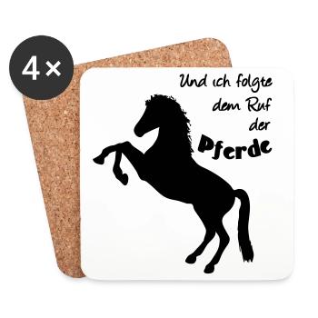 Ruf der Pferde Pferd Reiter Tier Reiten Geschenk - Untersetzer (4er-Set) - Weiß - Vorne
