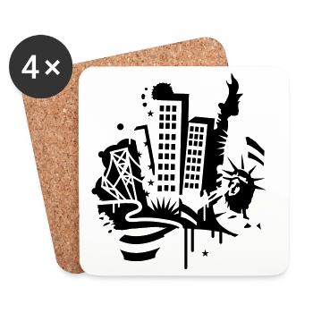 Ein New York City Design im Graffiti Stil - Untersetzer (4er-Set) - Weiß - Vorne