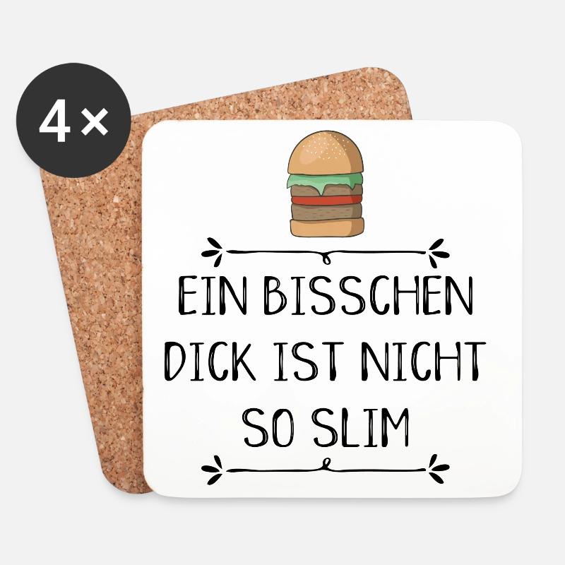 lustige Sprüche - Untersetzer (4er-Set) - Weiß