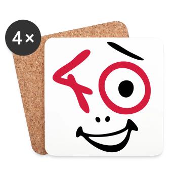 Wow, 40 years! - Coasters (set of 4) - white - Front