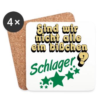 Schlager Party , Schlager Musik , Schlager Spaß - Untersetzer (4er-Set) - Weiß - Vorne