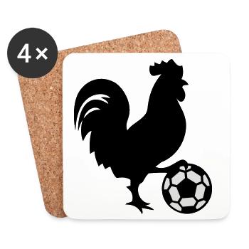 coq de football France - Dessous de verre (lot de 4) - blanc - Devant