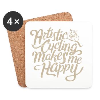 Le cyclisme artistique, le cyclisme artistique, ça me rend heureux - Dessous de verre (lot de 4) - blanc - Devant