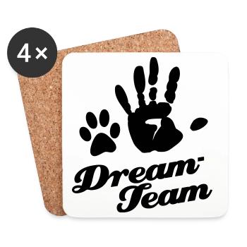 Dream-Team Dog Owner - Coasters (set of 4) - white - Front