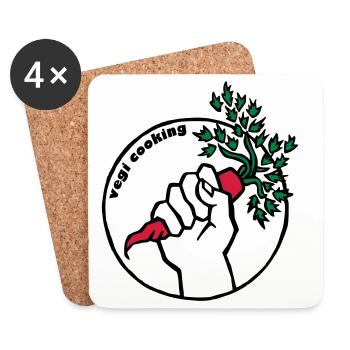 Vegan - Untersetzer (4er-Set) - Weiß - Vorne