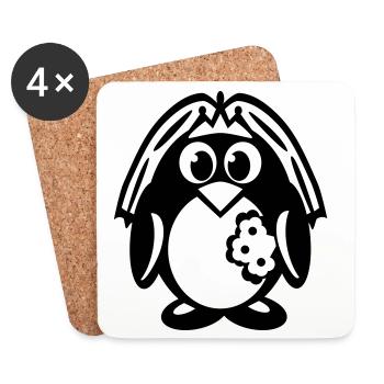 penguin bride - Coasters (set of 4) - white - Front