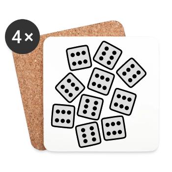 Dice - 60 years Birthday - Coasters (set of 4) - white - Front