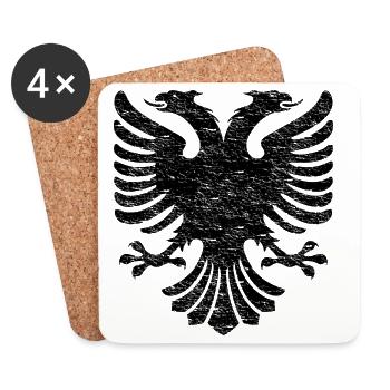 Albanian eagle double-headed eagle Shqiptar Albanian - Coasters (set of 4) - white - Front