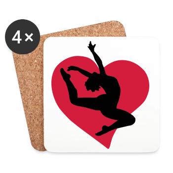 I love dancing - Ich liebe tanzen - Untersetzer (4er-Set) - Weiß - Vorne