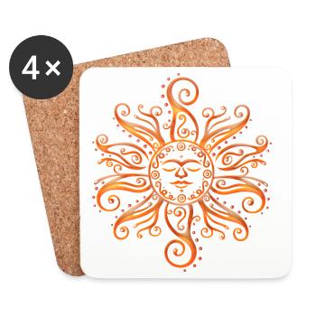 Tribal Sonne. Mittsommer, Sommer Festival. - Untersetzer (4er-Set) - Weiß - Vorne
