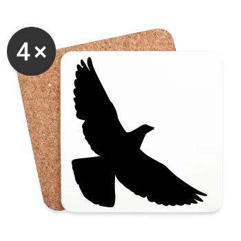 pigeon - Coasters (set of 4) - white - Front