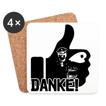Danke Polizei Polizist Polizisten Spruch Geschenk - Untersetzer (4er-Set) - Weiß - Vorne