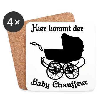 Baby Chauffeur Kind Familie Eltern lustig Geschenk - Untersetzer (4er-Set) - Weiß - Vorne