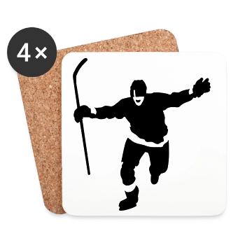 eishockey_2 - Dessous de verre (lot de 4) - blanc - Devant