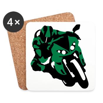 motorrad_14 - Coasters (set of 4) - white - Front