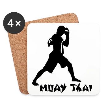 kickboxing_1 - Dessous de verre (lot de 4) - blanc - Devant