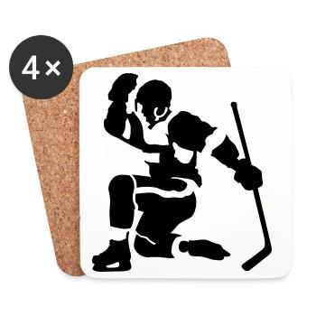 hockey goal - Coasters (set of 4) - white - Front
