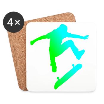 patineur - Dessous de verre (lot de 4) - blanc - Devant