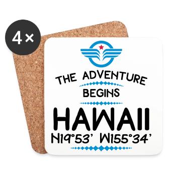 Hawaï - Dessous de verre (lot de 4) - blanc - Devant