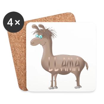 Llama - Coasters (set of 4) - white - Front