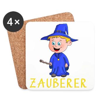 Magier - Zauberer - Untersetzer (4er-Set) - Weiß - Vorne