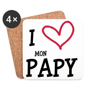 I Love my Opa - Untersetzer (4er-Set) - Weiß - Vorne