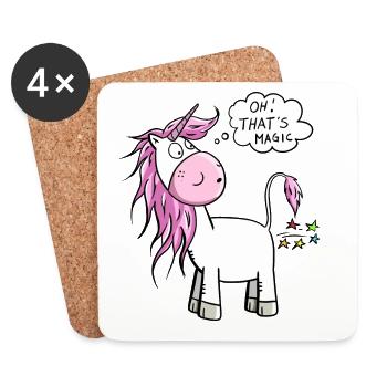 Oh! That's Magic I Unicorn Pupst stardust - Coasters (set of 4) - white - Front