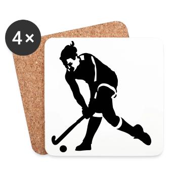 hockey sur gazon - Dessous de verre (lot de 4) - blanc - Devant