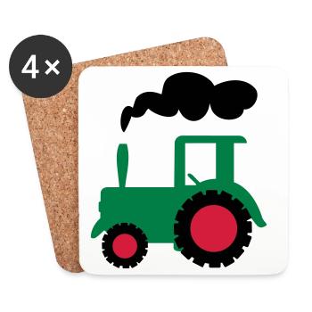 traktor trecker landwirtschaft - Untersetzer (4er-Set) - Weiß - Vorne