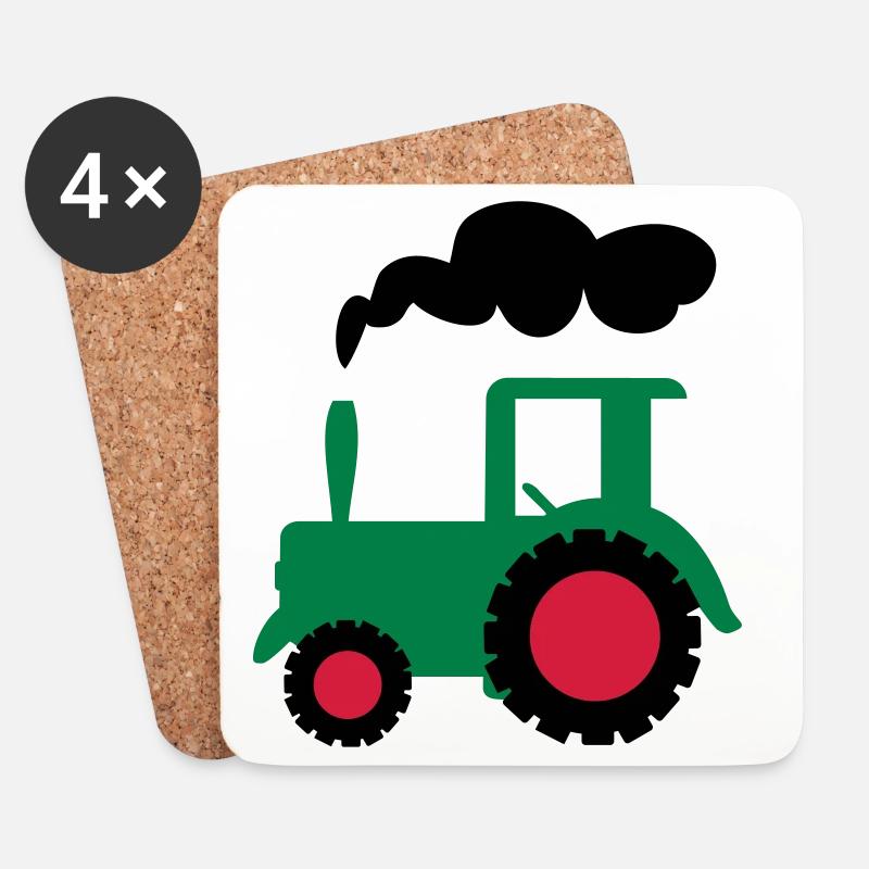 traktor trecker landwirtschaft - Untersetzer (4er-Set) - Weiß