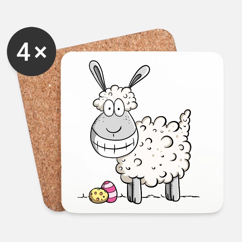 Frohe Ostern Schaf I Ostergeschenk Ostermotiv Fun - Untersetzer (4er-Set) - Weiß