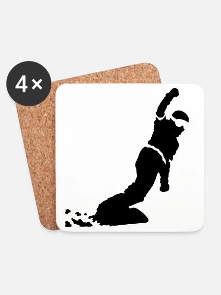 Snowboarder - Untersetzer (4er-Set) - Weiß