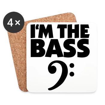 I'm the Bass - Ein Bass Design für Bassisten - Untersetzer (4er-Set) - Weiß - Vorne