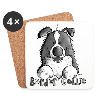 Petit Boder Collie - Chien de Berger - Dessous de verre (lot de 4) - blanc - Devant