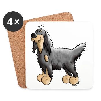 Setter Gordon - Chien - Chiens - Dessous de verre (lot de 4) - blanc - Devant