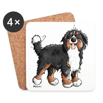 Bonne bouvier bernois - Chien - Chiens - Dessous de verre (lot de 4) - blanc - Devant