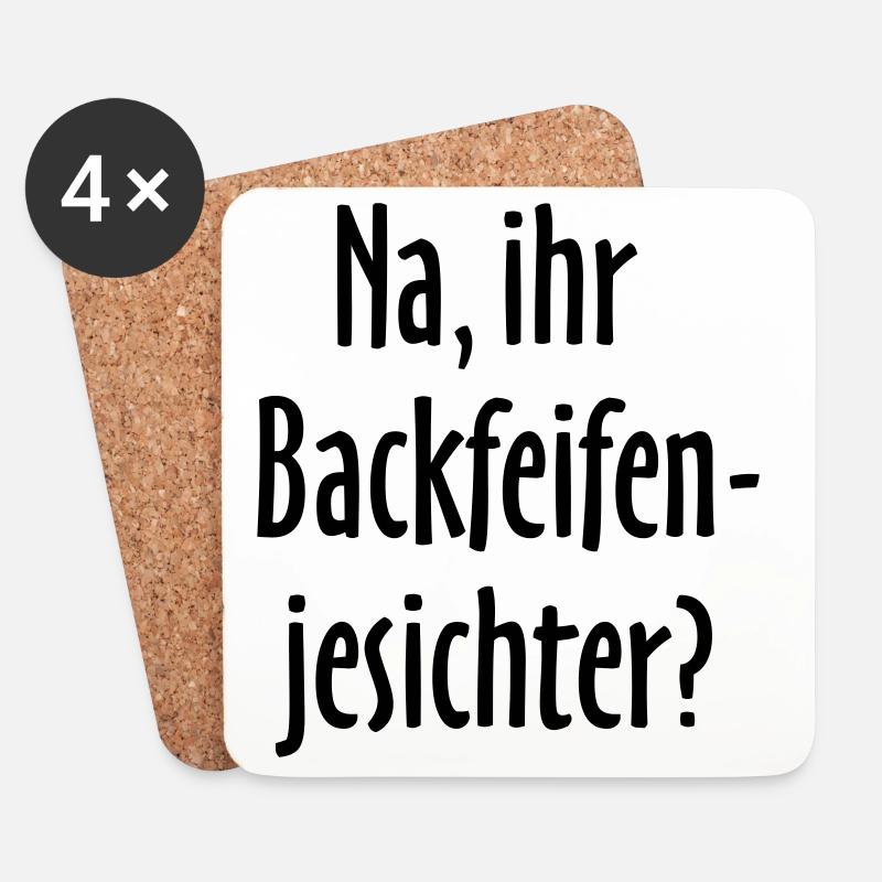Berlin Spruch: Na, ihr Backfeifenjesichter? - Untersetzer (4er-Set) - Weiß