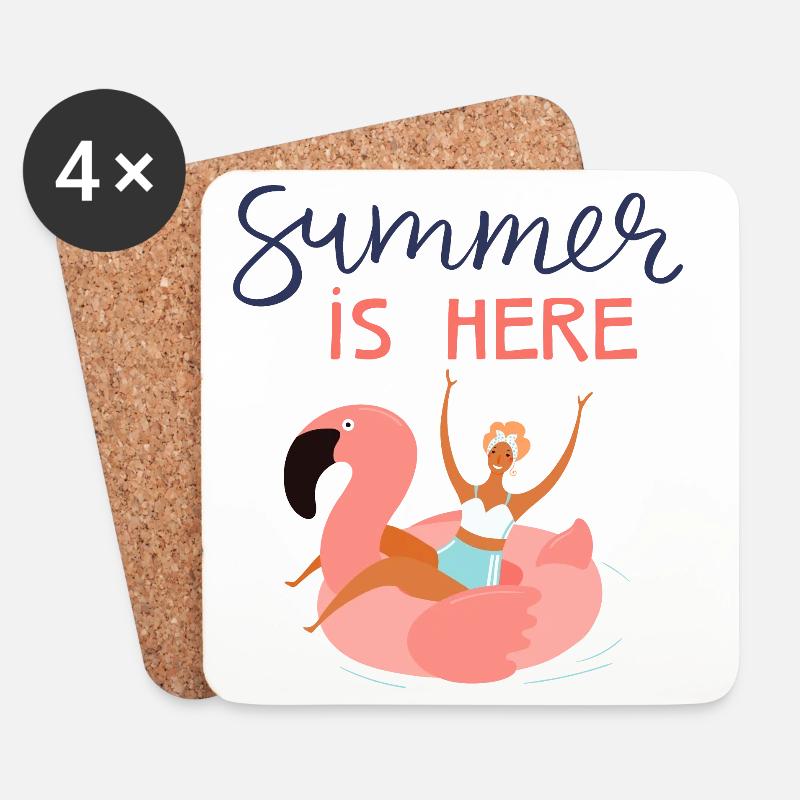 Der Sommer ist da - Untersetzer (4er-Set) - Weiß