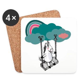 Happy Unicorn - Coasters (set of 4) - white - Front