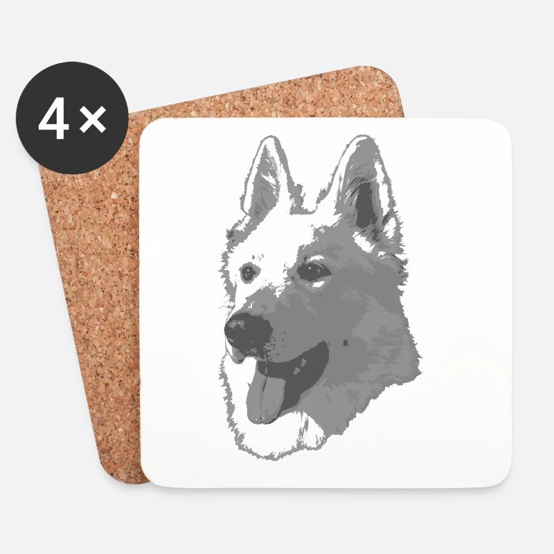Berger Blanc Suisse - Dessous de verre (lot de 4) - blanc